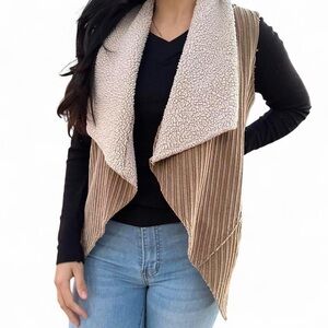 Corduroy fur lined vest